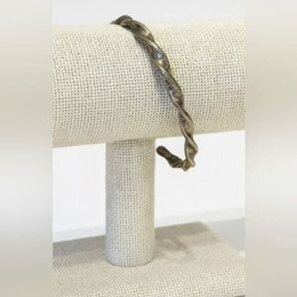 Vintage SterlingSilver Native American Twist Rope Bangle Bracelet Western Navajo - Picture 1 of 6